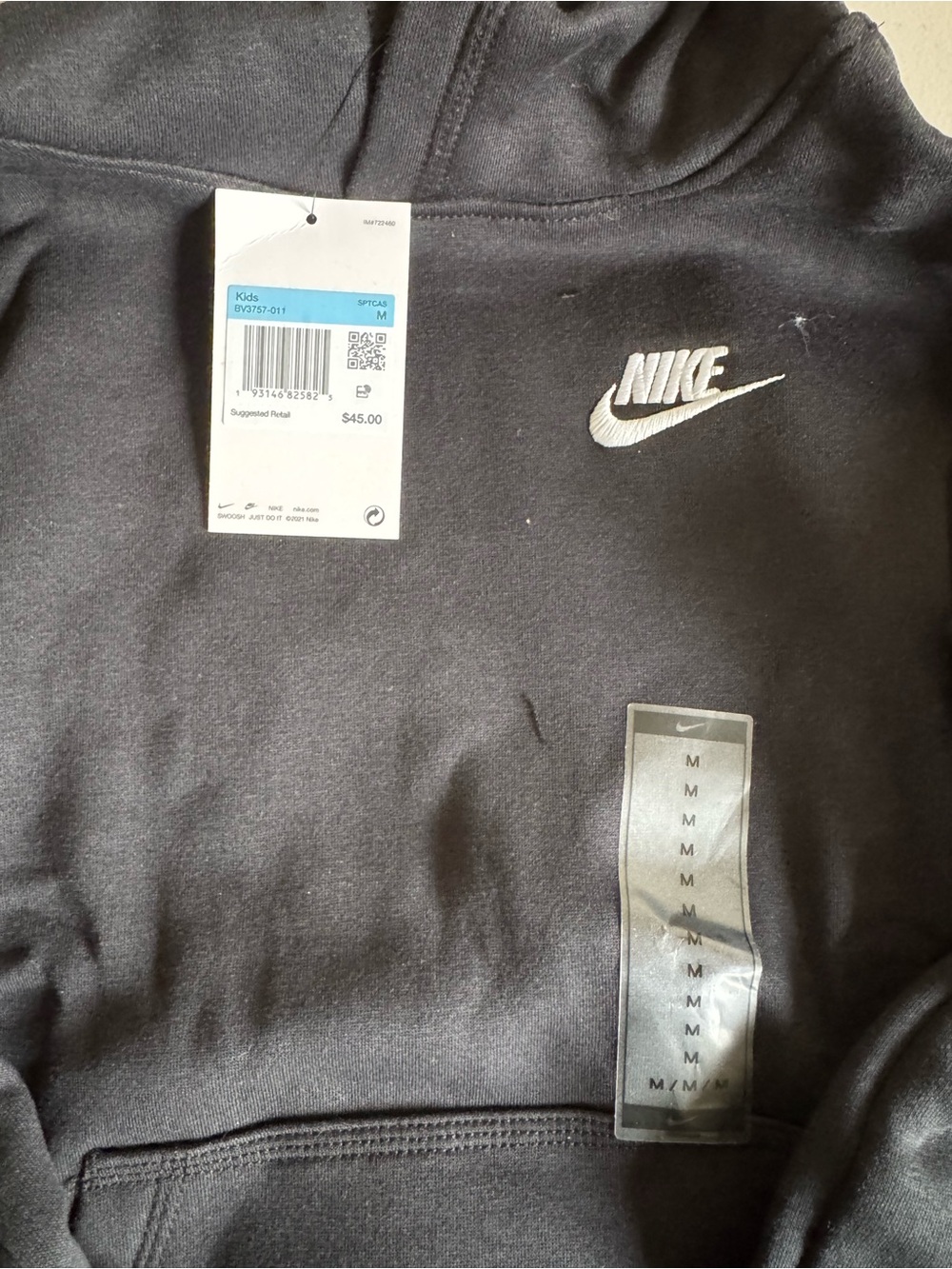Nike Black Hoodie with White Swoosh